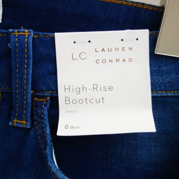 LC Lauren Conrad High Rise Bootcut Stretch Blue Jeans (6 Short) NWT! - Picture 8 of 11